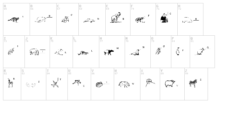 Red List font map